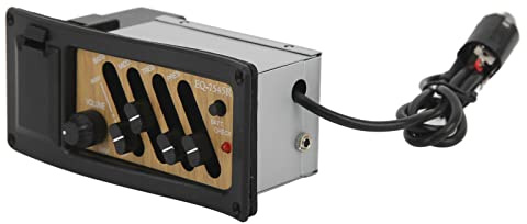Tonabnehmer für Akustikgitarre, Vorverstärker, Piezo-4-Band-EQ-Equalizer-System, Holzmaserung, Farbe 7545R