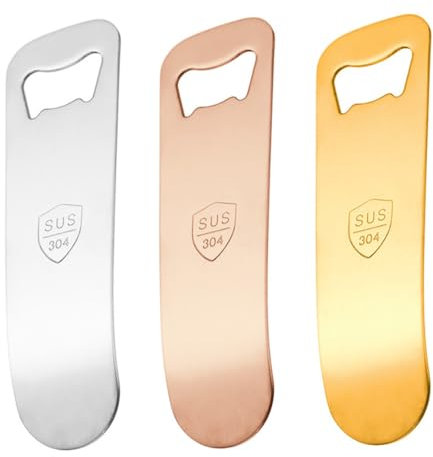 ZMREN Apribottiglie, 3 Pezzi Apribottiglie di Birra in 304 acciaio inox, Apribottiglie per Birra, per cucina bar ristorante