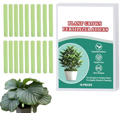 Dreuhuing Plant Food Spikes, 18X Fertilizer Sticks Plant Food Spikes, Fruit Tree Fertilizer Spikes, All-Purpose Houseplant Fertilizer for Indoor Outdoor