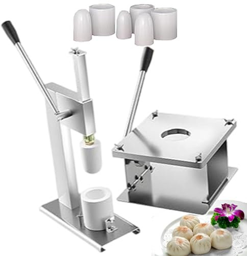QUSYZD Machine à brioches farcies à la Vapeur avec 3 moules pour la Cuisson de délicieuses boulettes, Machine de Fabrication Manuelle de Baozi, Machine de Fermeture de Presse à pâte comme,