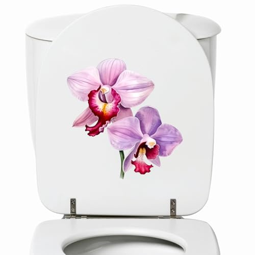 GRAZDesign Klodeckel Aufkleber Orchidee Süßes Motiv für Badezimmer WC Toilette Türaufkleber 20x30cm