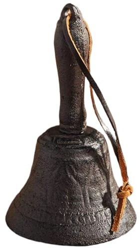 Handglocke Handglocke für Erwachsene Laute Vintage-Handglocke aus Gusseisen verrostete Handglocke zum Trainieren von Haustieren zum Wecken von Familien oder als Signal für Schüler