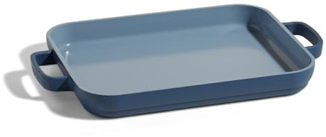 Our Place Mini Griddle Pan – 1.9L Nonstick Ceramic Sheet Pan & Stovetop Griddle with Handles | Toxin-Free Cast Aluminum | Oven Safe up to 232°C | Compatible with All Cooktops | Blue Salt