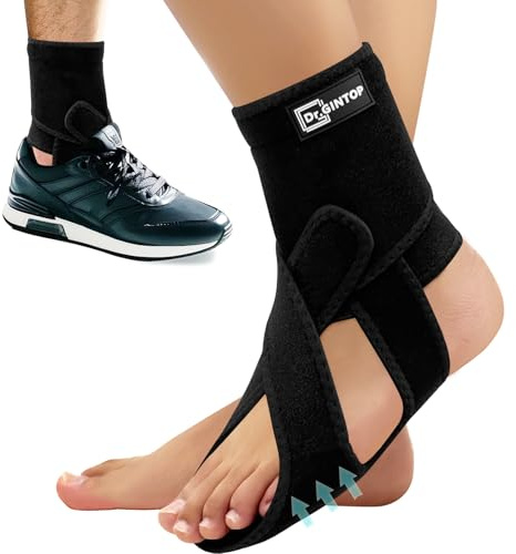 DR. GINTOP AFO Foot Drop Brace for Walking, Plantar Fasciitis Night Splint, Ankle Foot Orthosis, Drop Foot Brace w/Arch Support Relief Pain for TBI, ALS, MS, Stroke, Fracture, Spinal Cord Injury Left