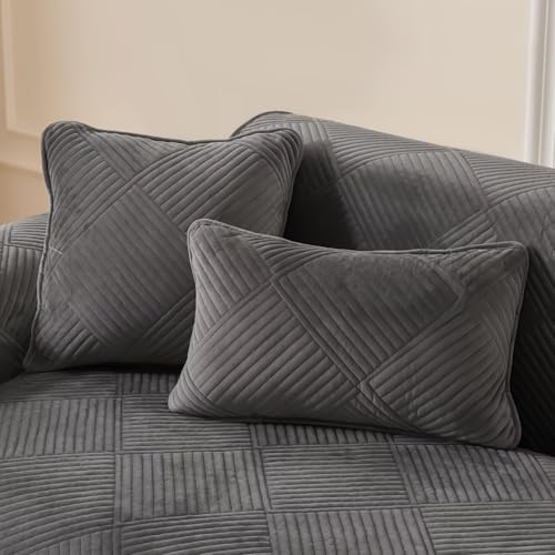 QHAIYYBF Fundas Sofas 3 y 2 plazas Ajustables,Protector de Sofa,Funda Sofa Chaise Long,con Partículas De Silicona Antideslizantes,Transpirable, fácil de Limpiar