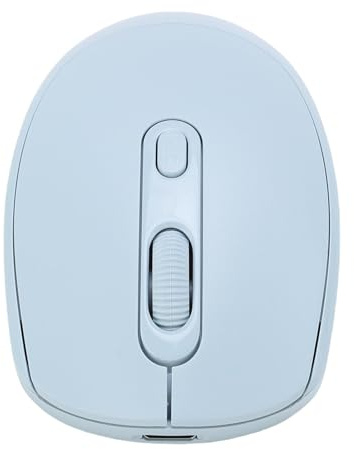 Fockety Wireless Mouse, Rechargeable Cordless 2.4G Bluetooth Lightweight Gaming Mouse with Silent Ergonomic Design and 3 Adjustable DPI, for Laptop PC Mac Chromebook (Light Blue)