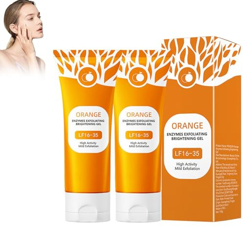 Orange Peeling Gel,Peeling Für Gesicht Tiefenreinigung, 𝙊𝙧𝙖𝙣𝙜𝙚 Gesicht Reinigung Reinigungsgel - 𝙊𝙧𝙖𝙣𝙜𝙚 Exfoliating Brightening Gel für Tiefenreinigung, für alle Hauttypen (2PCS, 100g)