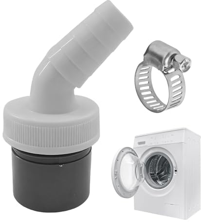 Washing Machine Waste Splitter, Washing Machine Waste Pipe Connector, Washing M achine Drain Adapter, 0.75-0.95 Single Connection Pipe for Hose with Input Connector of Outlet 40mm Pipe with 1 Clamp