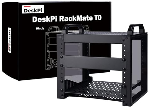GeeekPi 4U Server Cabinet, 10 Network Server Racks, Servers, Audio & Video Equipment, DeskPi RackMate T0 Rack Mount (Black)