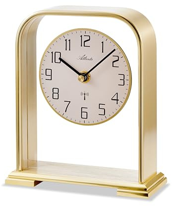 Atlanta Funk-Tischuhr Glas Metall Gehäuse Analog Gold - 3119/9