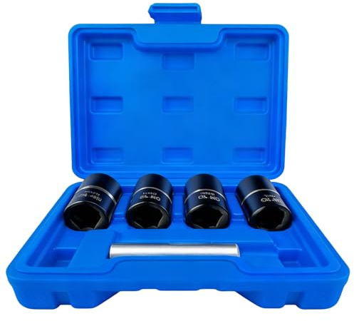 Calolin Nut Remover Set, Twist Socket Set with 1/2 Drive, Rusted Bolts with Storage Case, Made of Chrome Molybdenum Steel, for Removing Damaged
