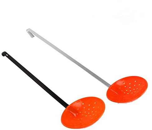 KENANLAN Passoire de Pêche d'hiver 2 Pièces Louches de Pêche sur Glace, Passoire à Filtrage Rapide avec Poignées en Plastique et en Alliage D'aluminium, Crochet pour la sur Glace