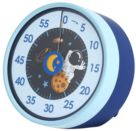 Minuteur de Cuisine Mécanique et Magnétique CHICGADGETS, Alarme Forte, Minuteur Aimanté, Timer Cuisine pour Ecole, Salle de Classe, 3 Motifs, Astronaute, Citron Vert, Lapin, 60 Minutes