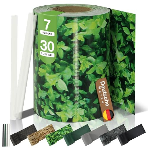 BooGardi Strisce frangivista in PVC · Recinzione frangivista 19 cm x 35 m bosso 4 rotoli · 450 g/m² · incl. 30 clip · Pannello di recinzione per recinzione a doppia asta & recinzione a stuoia · Opaco