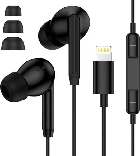 Wired Earphones for iPhone, In-Ear iPhone Headphones Wired Earbuds, Lightning Headphones Headsets with Microphone and Volume Control Compatible with iPhone 14 Pro Max/14 Pro/14/13/12/11/SE/X/XS/XR/8