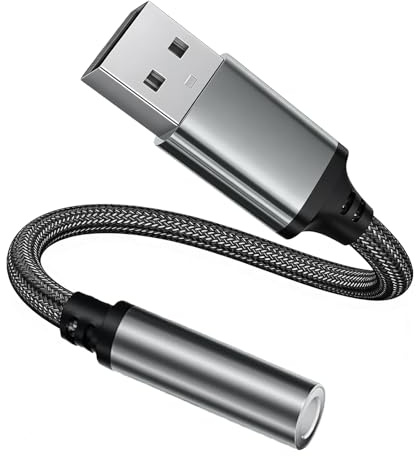 USB to 3.5mm Jack Audio Adapter,TRRS Aux Headphone Microphone Converter,External Sound Card USB to Aux Adapter with 3.5mm Aux Stereo Converter Compatible with PC, Laptop, Tablet, Headphone, PS4 and Mo