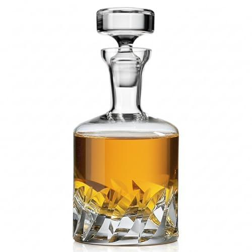 Voted Best High-End Whiskey Decanter 2024 by Food & Wine Magazine | Made in Europe | Hand-Blown Beveled Blade Decanter | 34 Fl. Oz | 100% Lead-Free Crystal | Gift Box | Elegant Design