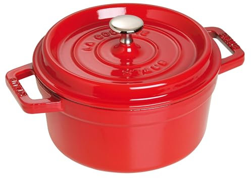STAUB Cocotte, Gusseisen Bräter, Alle Herdarten inkl Induktion, Rund, 20 cm, 2,25 L, Kirsch-Rot