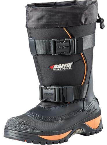 Baffin Wolf Men's Winter Boots, Tundra Rated, 14 to -22 degrees Fahrenheit, Tall Height, Bak - Black/Expedition Gold, Size 7