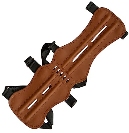 elToro Traditioneller Armschutz Mittel 28 cm | Leder Armschutz für Bogensport, Mit Verstärkungsschienen, Wildleder oder Glattleder
