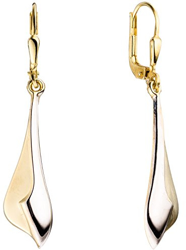 Jobo Damen-Ohrringe lang hängend aus 8 Karat 333 Gold Bicolor