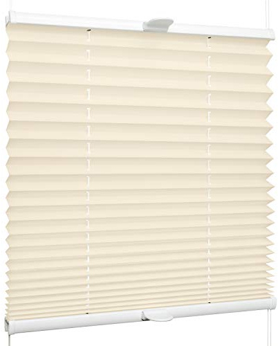 SchattenFreude Plissee nach Maß für Fenster & Tür | Zum Anschrauben in der Glasleiste | Creme, Breite: 1101-1200mm x Höhe: 1001-1500mm