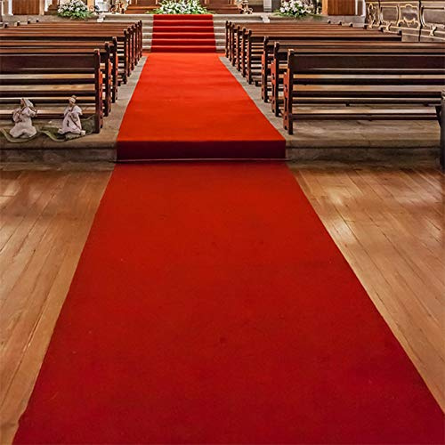 Floordirekt Passatoia da 200 x 100 cm, Rosso 400 cm, Tappeto da Matrimonio e Fiore, per Eventi VIP