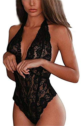 Cabeen Teddy Bodysuit Babydoll Conjuntos de Lencería Mujer Encaje Atractivo Pasión Ropa Interior de Dormir