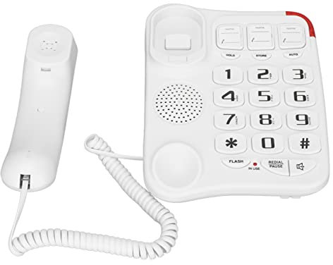 VBESTLIFE Großes Tastentelefon für Senioren, One-Touch- für Sehbehinderte, Schnurgebundenes Festnetztelefon mit Verstärktem Sound für Senioren, Hörgeschädigte