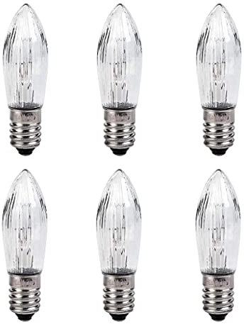 ShuoHui 6X Riffelkerze für Schwippbögen mit Lampen, 8V 3W, mit E10 Schraubgewinde (8 Volt)