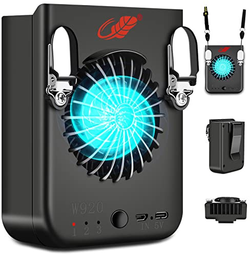 GOBRILLFUN 2-in-1 Waist Clip Fan & Neck Fan, 8000mAh, 3 Speeds