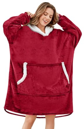 Gentlewarm übergroße Hoodie Sweatshirt mit Kapuze, Super Weich und bequem Flanell Damen Kapuzenpullover Hoodie Decke für Erwachsene, Männer, Frauen, Teenager