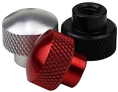 5 Stück M3 M4 M5 M6 Aluminiumlegierung Rändelmuttern Sackloch Rundkopf Hoher Typ Handgriffknöpfe Stufenmutter, Schwarz, M6
