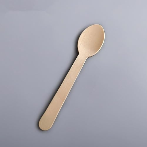 Einweg-Löffel aus Holz, 500 Stück, für Hochzeit, Picknick, Party, Büro, 500 Stück, 10 cm