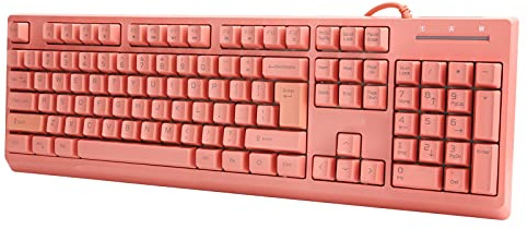 CCYLEZ Kabelgebundene Gaming-Tastatur, 104 Tasten, RGB-Hintergrundbeleuchtung, USB-Mechanische Tastatur, für Büro, Zuhause, PC, Laptop (Rosa)
