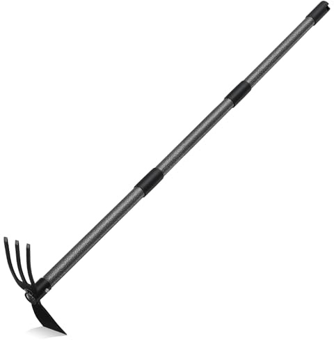 Cultivator Hoe Garden Tool, 45 inch Stainless Steel Long Handle Heavy Duty Gardening Tools，Extended Reach Double Hoes Suitable for Digging Loosening