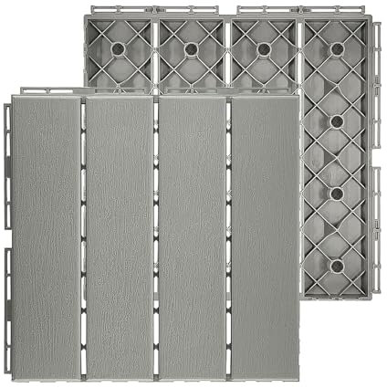 27stück Terrassenfliesen Klicksystem Kunststoff Grau 30X30cm, Balkon Bodenbelag Wetterfest Terassenboden Außen Wasserfest KorrosionsbestäNdig, Einfach Zu Verlegen