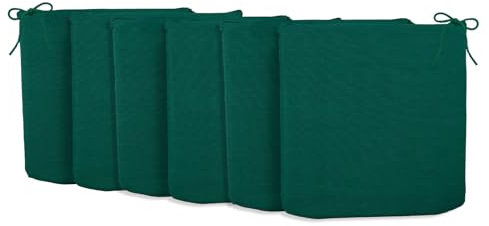 CHELY INTERMARKET Cojines de sillas 40x40x3cm Set de 2/4/6 Unidades para Cocina, Salon y terraza (6, Verde, 40x40cm)