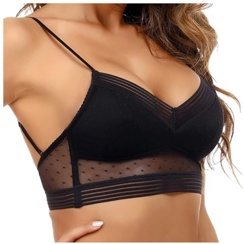 Soutien-gorge en dentelle pour femme - Soutien-gorge sexy - Bralette Buster - Soutien-gorge de sport rembourré - Soutien-gorge en dentelle - Maintien moyen - Sans armatures - Soutien-gorge de sommeil