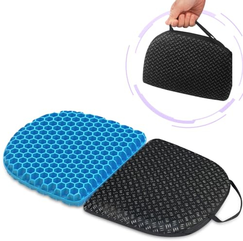 Kleines faltbares Sitzkissen 35,6 x 24,8 x 2,3 cm, tragbares Gel-Sitzkissen | Kompakt und stützend, klein für Hocker, Stadionsitze und den Außenbereich (nicht für Bürostühle), leicht zu transportieren