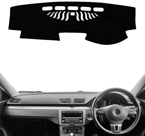 KQFVXKAI Fit for Volkswagen VW Passat B7 2011-2015,Dashboard Cover,Non-Slip Dash Cover Mat,Black Dash Board Covers,Car Accessories