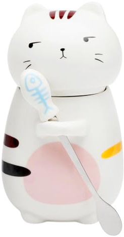 Taza gato tazas originales para regalar Regalo para Amantes de Gatos taza batidora con tapa Incluye Cuchara de Acero Inoxidable, se puede usar como Taza de Té y Café 400ml Adecuado para regalar