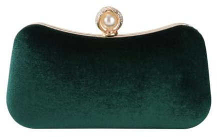 YUEZHAN Abendtasche Damen Clutch Frauen Abend Schulter Tasche Mode Braut Samt Clutch Party Solid Color Female Elegant Prom Hochzeit Cross Body Handtasche Grün