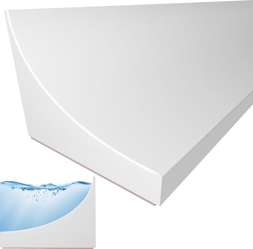 Rusoz Schwallschutzleiste Dusche Selbstklebend, 1.5M Silikon Wasserstopper Dusche Begehbare Boden Wassersperre für Küche, Toilette, Duschabtrennung, Küche(Weiß)