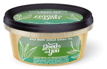 Good on you - Green Tea Body Scrub - Salz Öl Peeling für trockene und beanspruchte Haut - Körper Peeling - Sauna - Hand - Duschpeeling - 1er Pack