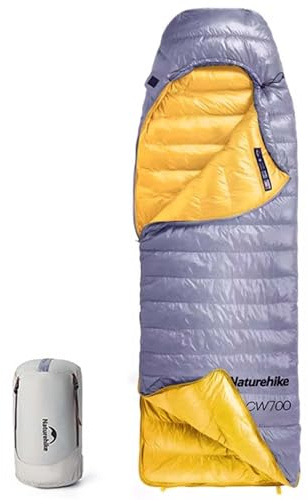Naturehike CW700[2025 Upgrade] Ultralight Down Sleeping Bag [ -26.2°C~-1.7°C,1074g] All Season Camping Sleeping Bags for Cold Weather Adults Backpacking,Hunting and Campers with Storage Bag (L-Grey)