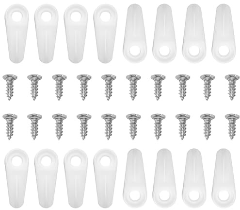 QUARKZMAN Set di 50pz Clip Girevole per Supporto Cornice con 50pz Viti, Chiusure a Pulsante di Rotazione Chiodi Hardware per Cornici Foto Disegno Quadri Appesi Artigianali, Bianco Puro