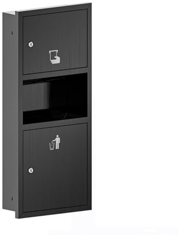 Poubelle Encastrée en Acier Inoxydable, Poubelle Cachée À Fixation Murale, Épaisseur De 0,31, Taille D'ouverture : 11 X 4,3 X 27,5 Pouces, pour Salle De Bain/Chambre/Bureau/Cuisine