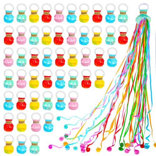 HOTPLACY 100 Pcs Hand Throw Streamers, Colorful Confetti Poppers with No Mess Streamers,Graduation Birthday & Engagement Party Favors Supplies