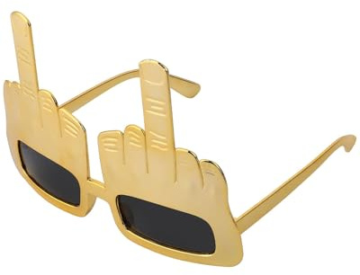 BARRU 1 Pcs Goldene knifflige Mittelfinger-Sonnenbrille,kreative Mittelfinger-Handform,Finger,albern,lustige PartySonnenbrille,Party-Sonnenbrille, Glamour-Sonnenbrille und Brillen,Masken and Zubehör